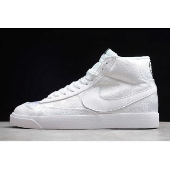 2019 Nike Blazer Mid '77 Vintage Slan Jam Satin White CD9545-005 Shoes